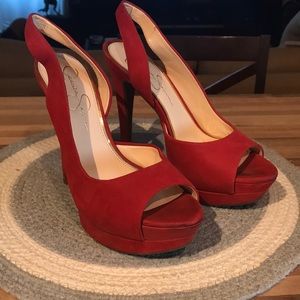 Red Jessica pumps